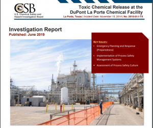 Promoting a sustainable process safety culture CSB Toxic Chemical release Investigation Report