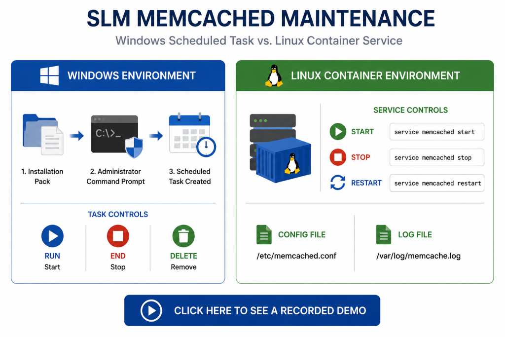SLM Memcached maintenance on Windows and Linux