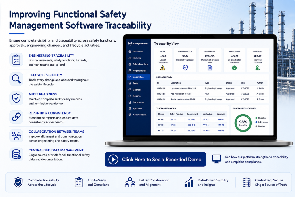 IEC 61511 traceability and structured software workflows for functional safety lifecycle management