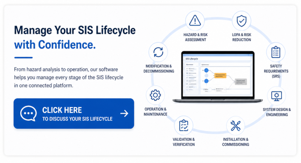 SIS lifecycle managed in safety instrumented systems software