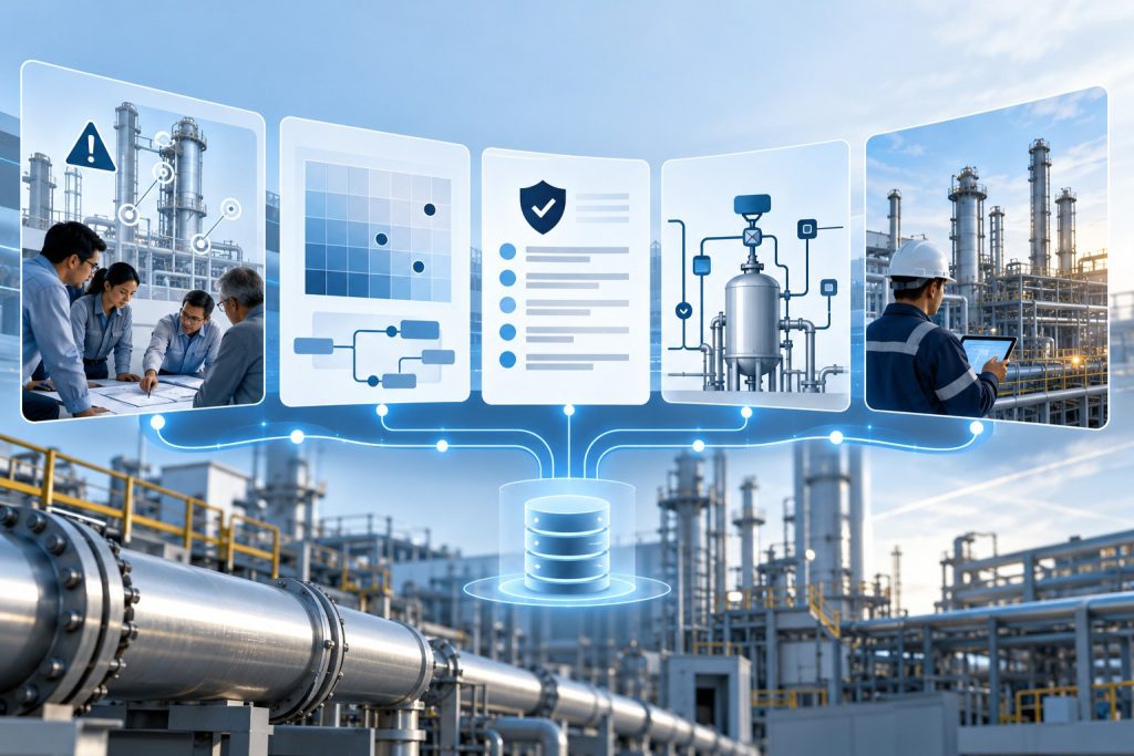 Illustrative capital project execution safety lifecycle workflow linking HAZOP, LOPA and SIF design